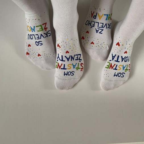 Maľované ponožky pre novomanželov alebo k výročiu svadby "CRAZY" (uni)
