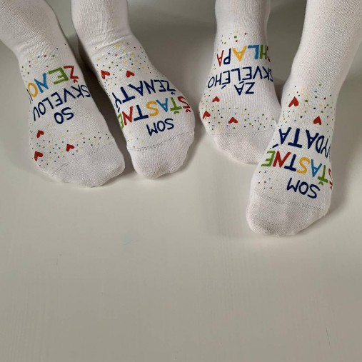 Maľované ponožky pre novomanželov alebo k výročiu svadby "CRAZY" (uni)