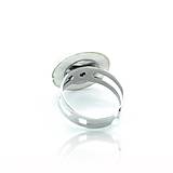 Prstene - Drevený prsteň Modrý motív - 11617980_