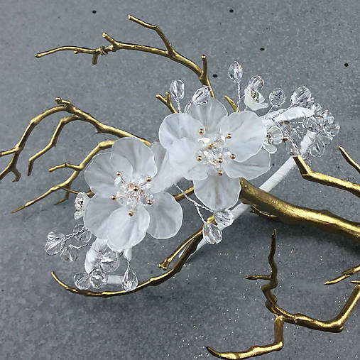 Ozdoby do vlasov - Wedding Sakura Crystals Collection ... čelenka - 11620836_