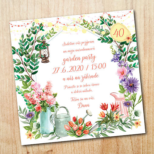 Papiernictvo - Narodeninová pozvánka - Garden party (Zapichovátka do koláčov) - 11619110_