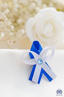 Svadobné pierka - svadobné pierka (pierko pre hostí - modro-strieborné (saténové)) - 11619474_