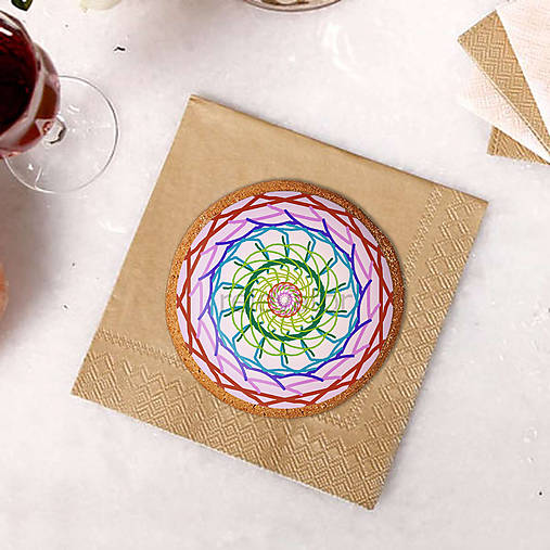 Dekorácie - Abstraktný kruh - potlač na koláč (veselá energia) - 11619339_