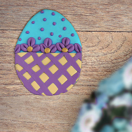 Magnetky - Veľkonočná magnetka - veľkonočné vajíčko (Elegancia) - 11620360_