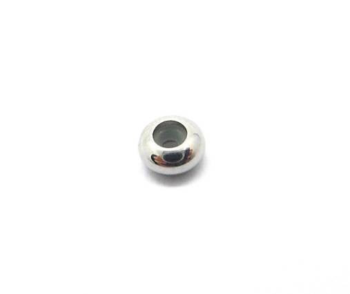 Korálky - Korálka - stoper 6x3mm, prievlak 1,2mm /M4520/ - nerez.oceľ 304 - 11622309_