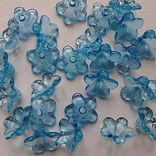 Korálky - Zvonček plast 8x12mm-1ks (sv.modrá) - 11624542_