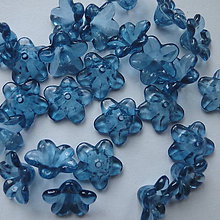 Korálky - Zvonček plast 8x12mm-1ks (oceľovo modrá) - 11624543_