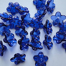Korálky - Zvonček plast 8x12mm-1ks (tm.modrá) - 11624544_