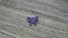 Polotovary - Drevený výrez motýľ 2,5 cm - výber z viac farieb, 1 ks (fialový) - 11623925_