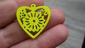 Polotovary - Drevený výrez srdce 2,5 cm - výber z viac farieb, 1 ks (žlté) - 11624037_