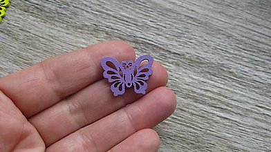 Polotovary - Drevený výrez motýľ 2,5 cm - výber z viac farieb, 1 ks (fialový) - 11623924_
