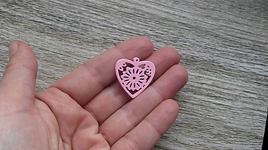 Polotovary - Drevený výrez srdce 2,5 cm - výber z viac farieb, 1 ks (ružové) - 11624013_