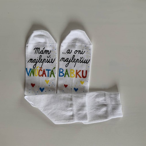 Maľované ponožky pre najlepšiu BABKU/najlepšieho DEDKA, ktorá má najlepšie vnúčatká (1)
