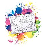 Detský textil - Vankúš na vymaľovanie – Dinosaury - 11622355_