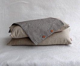 Úžitkový textil - Návliečka na FILKI šupkový vankúšš 50 cm (hnedo - biele káro 50x25 cm) - 11624292_