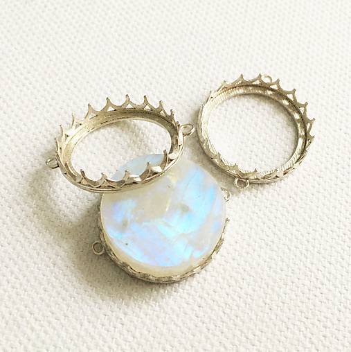 Komponenty - ozdobné strieborné lôžko/prívesok 20 mm, Ag 925 - 11626183_