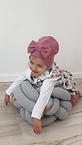 Detské čiapky - Detská  čiapka s mašľou - 11625385_