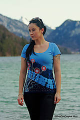 Topy, tričká, tielka - Dámske tričko batikované, maľované JAZERNÍČKY - 11625979_