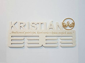 Dekorácie - Drevený držiak na medaily s laserovaným textom 45cm armwrestling - 11626893_