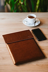 Kožené puzdro na tablet / notebook Clear hnedé