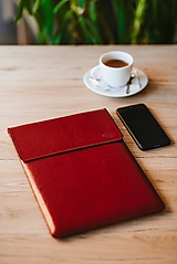 Kožené puzdro na tablet / notebook Clear červené
