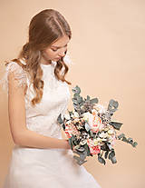 Kytice pre nevestu - Romantický boho kvetinový set "láskou pretvoriť" na ukážku - 11626463_