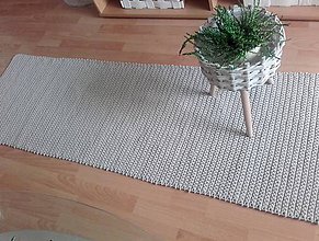 Úžitkový textil - Háčkovaný koberec - prehoz na gauč (cca 60x110cm - Béžová) - 11629553_