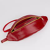 Kabelky - Kožená ľadvinka / belt bag MAVERA (Červená) - 11630306_