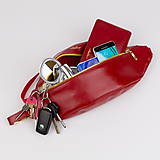 Kabelky - Kožená ľadvinka / belt bag MAVERA (Červená) - 11630307_