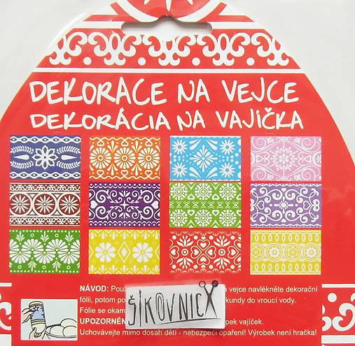 Zmršťovacie košieľky na vajíčka, 12 ks  (folklórne pestrofarebné)