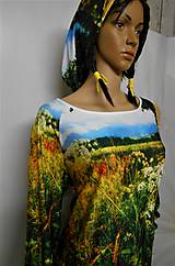 Mikiny - Mikina s nákrčníkom " Lúčne trávy a byliny"  (tričko s krátkym rukávom) - 11633934_