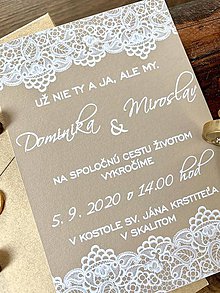 Papiernictvo - Krajkované svadobné oznámenia - 11632966_