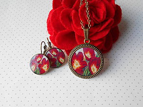 Sady šperkov - Tri červené tulipány - 11634173_