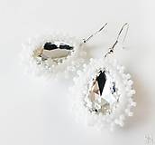 Náušnice - Elegantné biele slzové náušnice (aj svadobné) - 11639361_