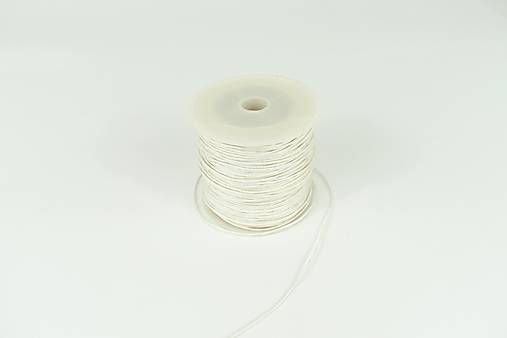 Iný materiál - Voskovaná šnúrka 1mm (80cm) (biela 1mm) - 11637463_