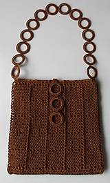 Handmade háčkovaná kabelka s ažúrovým vzorom ako elegantný variant - hnedá