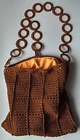 Kabelky - Handmade háčkovaná kabelka s ažúrovým vzorom ako elegantný variant - hnedá - 11639221_