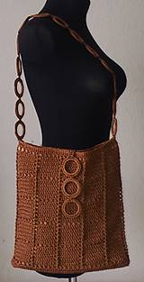 Kabelky - Handmade háčkovaná kabelka s ažúrovým vzorom ako elegantný variant - hnedá - 11639222_