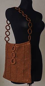 Kabelky - Handmade háčkovaná kabelka s ažúrovým vzorom ako elegantný variant - hnedá - 11639223_