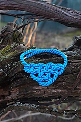 Náhrdelníky - Výrazne modrý náhrdelník uzlový - 11643348_