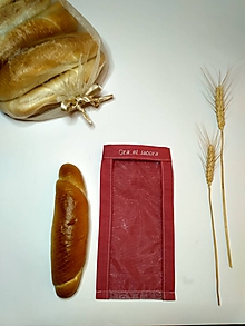 Úžitkový textil - Vrecúško na chlieb a pečivo - staroružové (Vrecúško na rožtek) - 11643449_