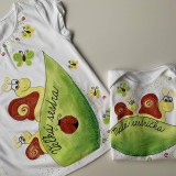 Detské oblečenie - Maľované slimáčikové (tričká pre malú a veľkú sestru - sada) - 11641545_