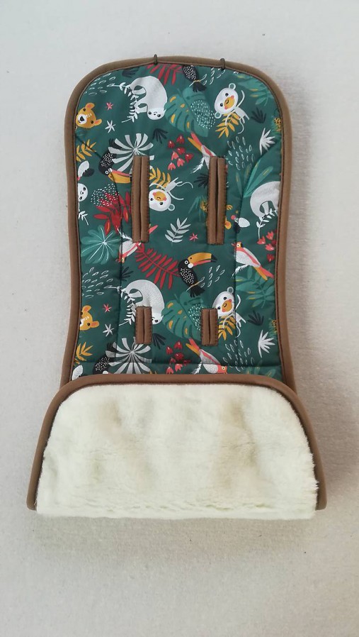 Detský textil - MERINO podložka OYSTER ZERO 100% wool proti poteniu a prehriatiu Tukany Green hnedá lemovka - 11646280_