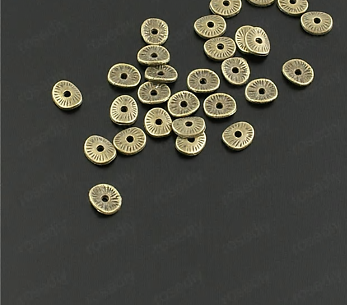 Korálka ploská medená 5 x 6 mm