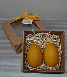 Dekorácie - Veľkonočná krabička (2 vajíčka - sviečky) - 11645163_