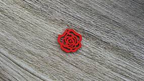 Polotovary - Drevený výrez kvet, ruža 2,5 cm - výber z viac farieb, 1 ks (červená) - 11646681_