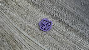 Polotovary - Drevený výrez kvet, ruža 2,5 cm - výber z viac farieb, 1 ks (fialová) - 11646684_