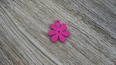 Polotovary - Drevený výrez kvet 2,5 cm - výber z viac farieb, 1 ks (cyklamenovo ružový) - 11646405_