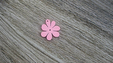 Polotovary - Drevený výrez kvet 2,5 cm - výber z viac farieb, 1 ks (ružový) - 11646407_