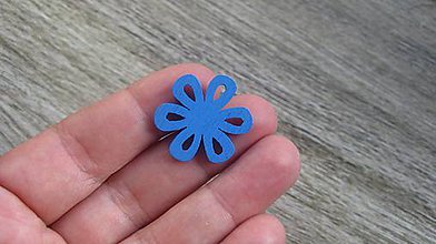 Polotovary - Drevený výrez kvet 2,5 cm - výber z viac farieb, 1 ks (modrý) - 11646658_